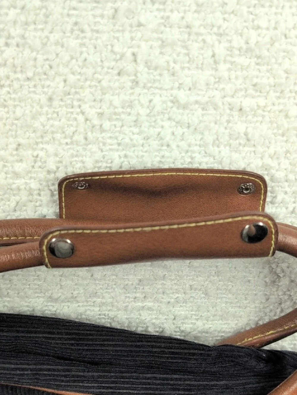 Nautica Blue Corduroy Weekend Laptop Bag with Brown Trim